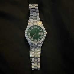Green Silver Watch 