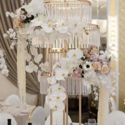 Elegant Glass Wedding Centerpiece – Versatile Decor (Set of 10)