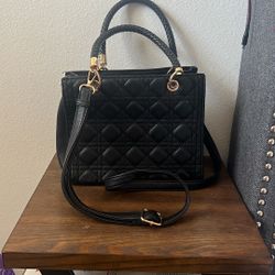 "Deluxity" Diamond Double Quilted Braided Handle Satchel