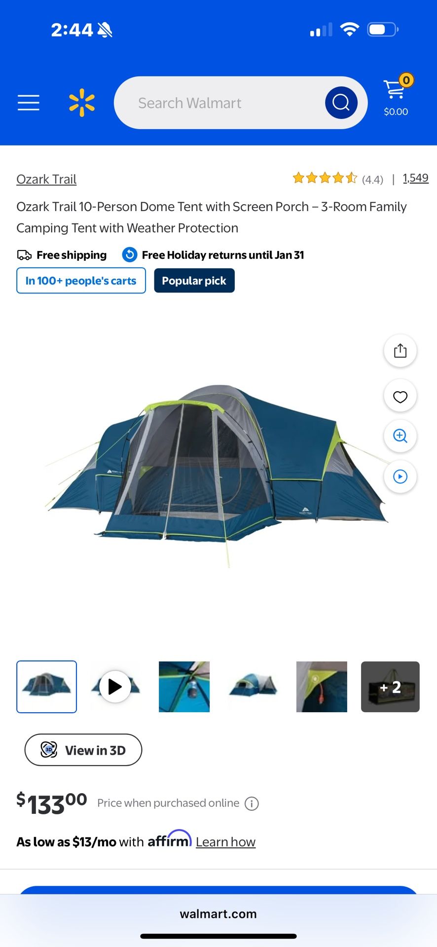 10 Person Tent Used Once!