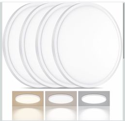Lámpara de techo LED de montaje empotrado de 12 pulgadas Lámpara de techo LED ultrafina de 0.67 pulgadas, 24 W, 2640 lúmenes, 3000 K-6500 K, 3 colores