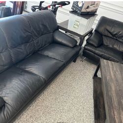 Italian Leather Sofa And Love Seat