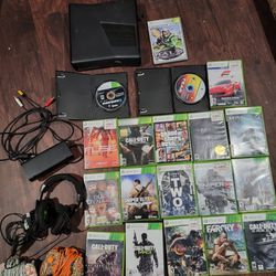 Xbox 360 1tb With Games Turtle Beach Headset 2 Controllers