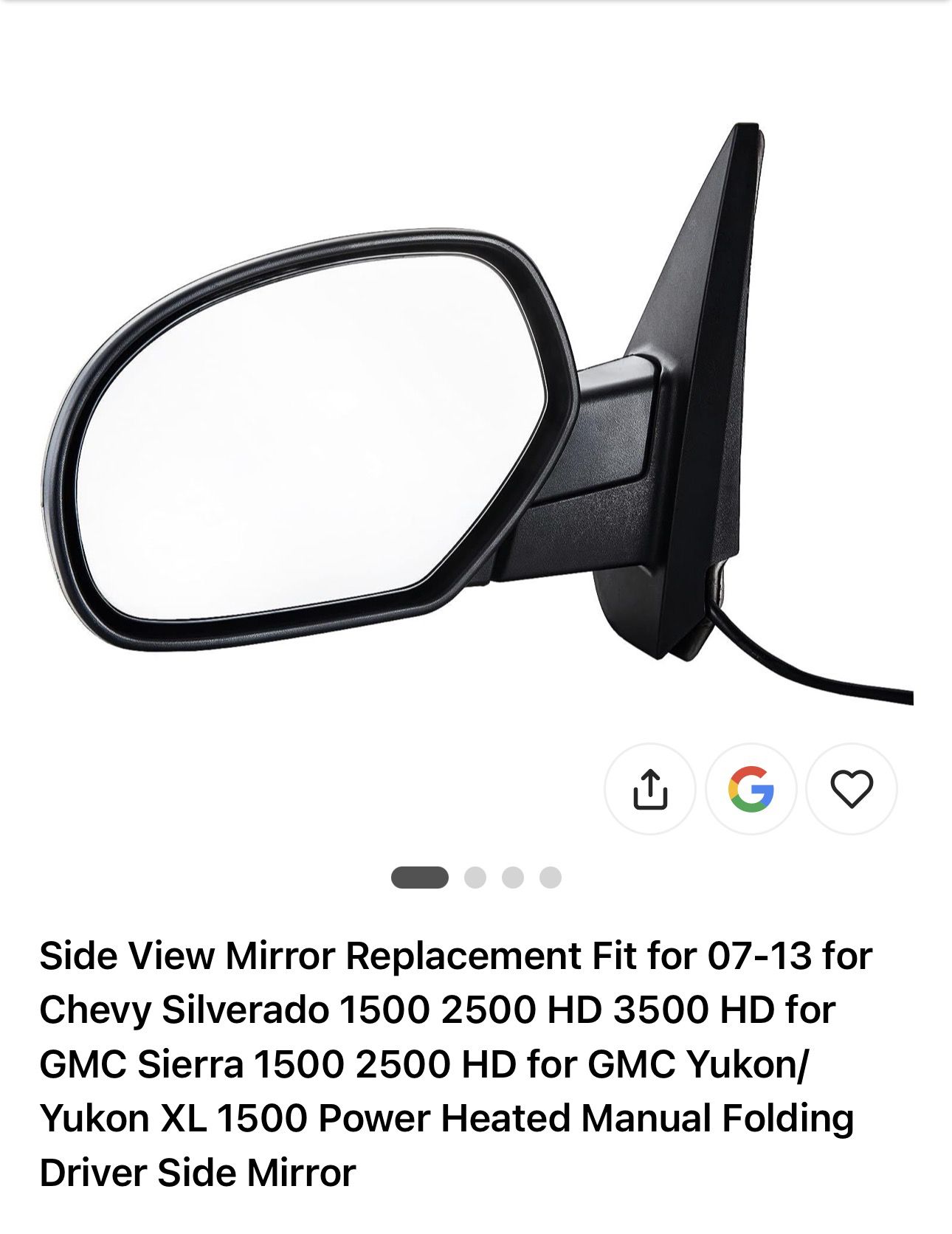 Side View Mirror Replacement Fit for 07-13 for Chevy Silverado