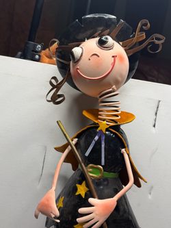 Metal Witch Figurine Halloween Decoration