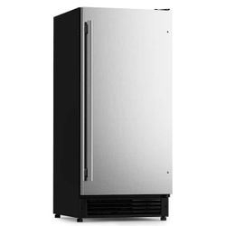 15 in. Undercounter/Freestanding Ice Maker in Stainless Steel, 25 lbs./Day Crescent Ice, 22 lb. Storage, Reversible Door