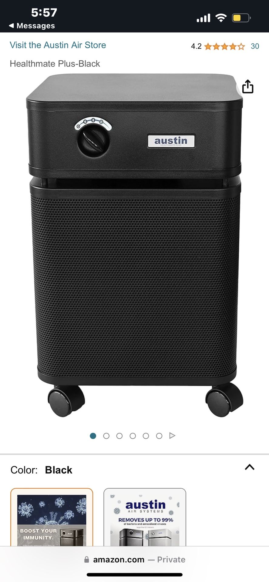 Austin Air HealthMate Plus HEPA Air Purifier (Black)