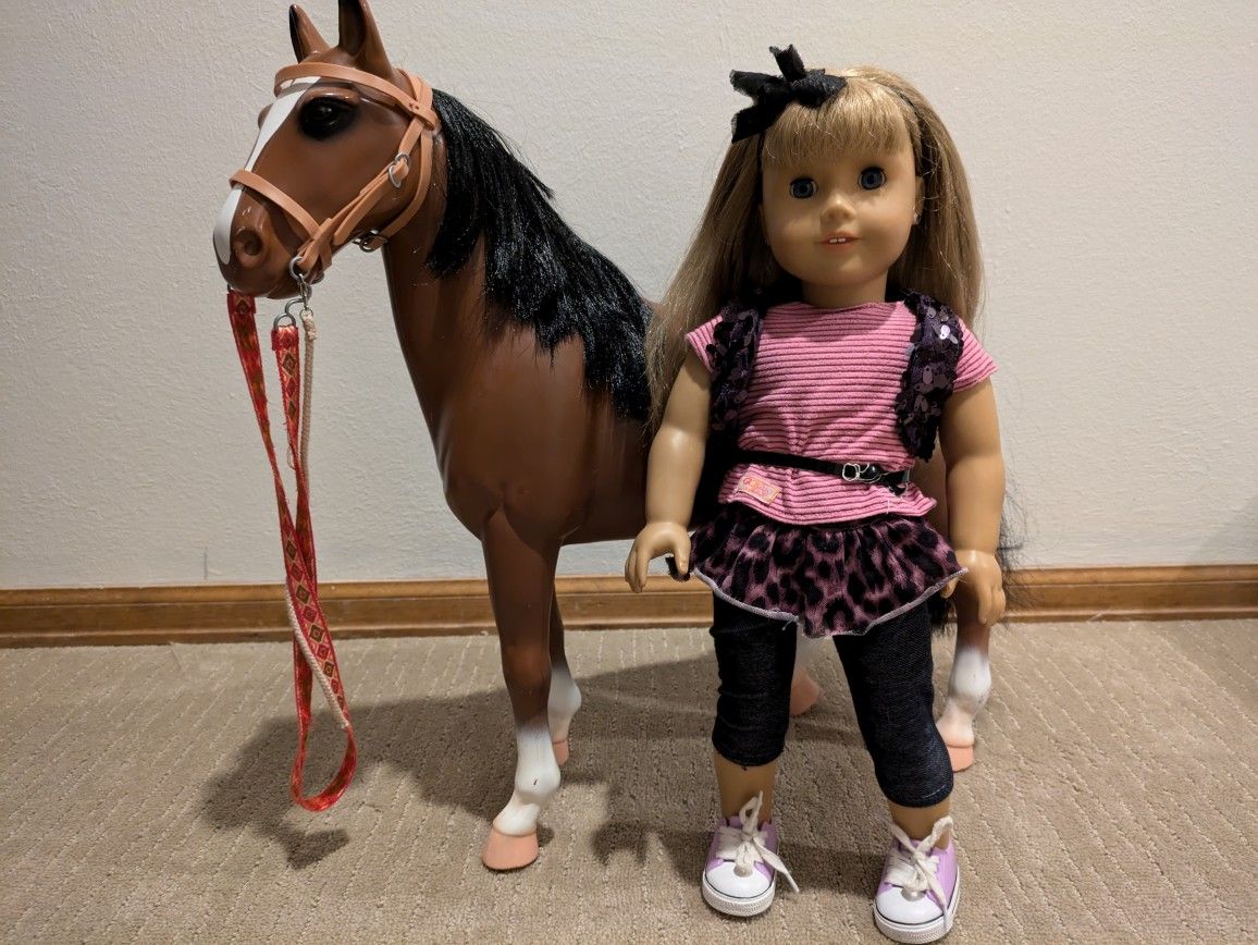Well Loved American Girl Doll And Horse - Great Christmas Presents
