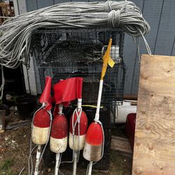 Shrimp Pots, Leaded Line And Buoys