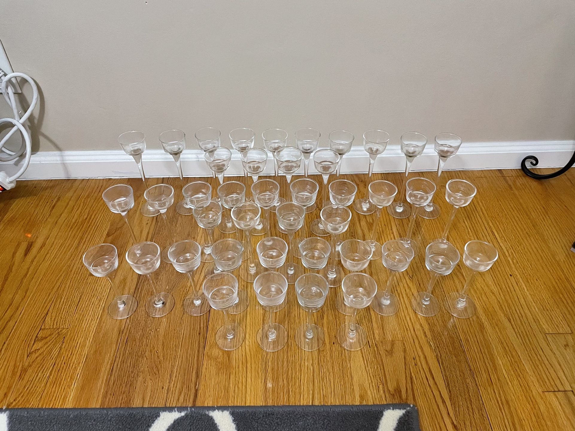 Wedding Decor - Long-stem Glass Tea light Candleholders 