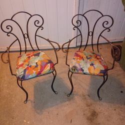 To Wrought Iron Chairs