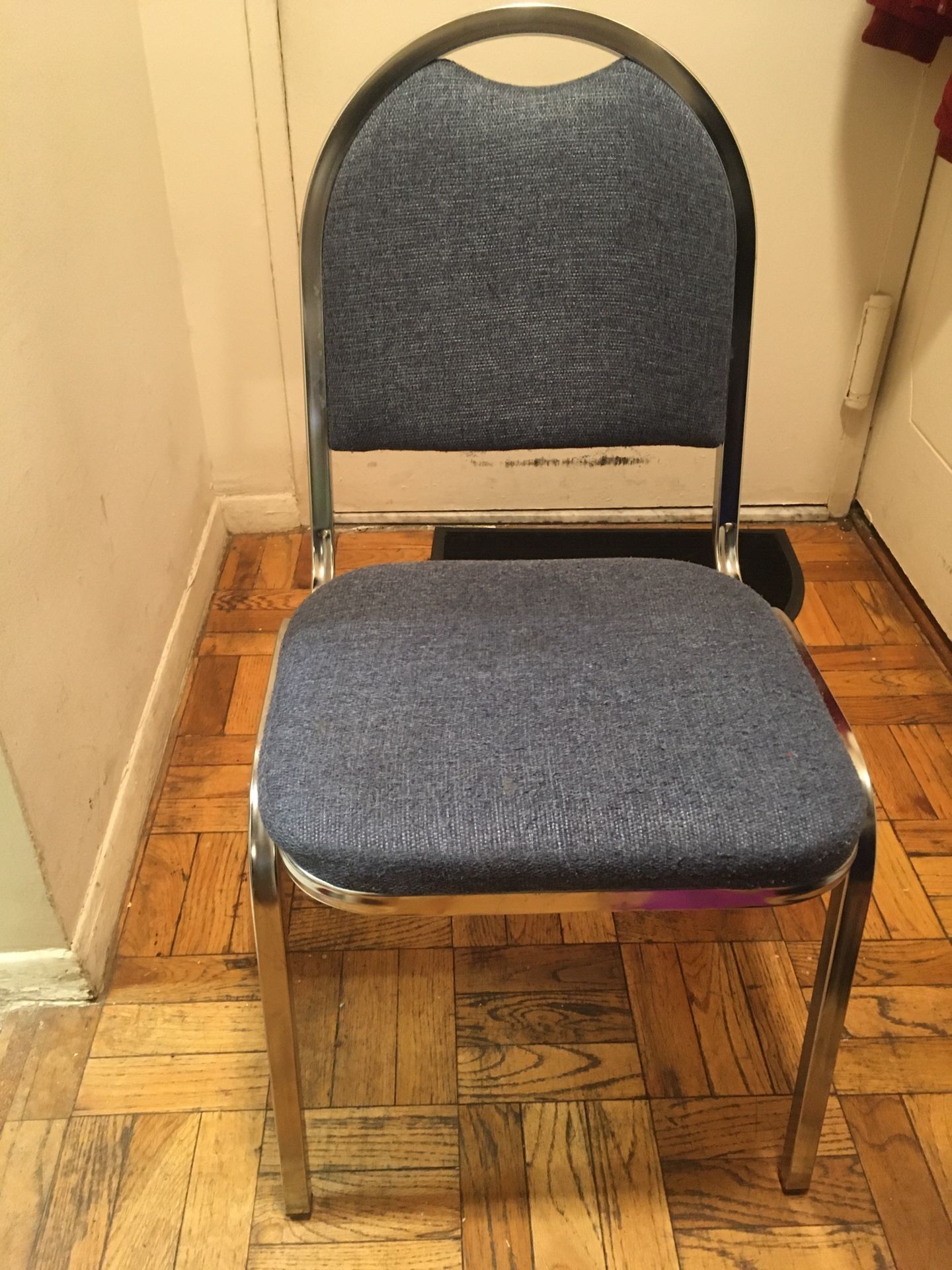 Kaydee Metal Chair With Blue Fabric