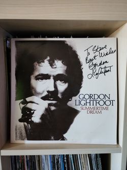Vintage Signed Autographed Gordon Lightfoot LP Album Vinyl Record Summertime Dream Edmond Fitzgerald