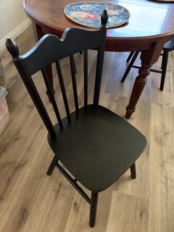 Set of 4 Black Wood Spindle Back Dining Chairs (CHAIRS ONLY-table sold separately)