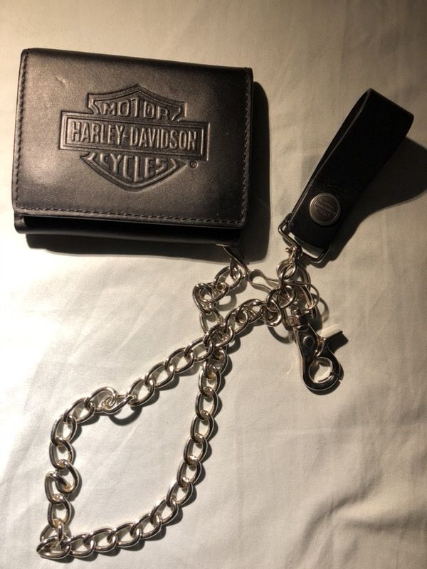 Harley-Davidson Men's B&S Logo Tri-Fold Biker Wallet, Black - $40