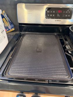 Rock Pro Ridged Grill/Griddle Pan — Stovetop, Double Burner Size — Never Used