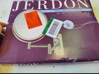 Jerdon 5x magnifying wall mount make up mirror in chrome
