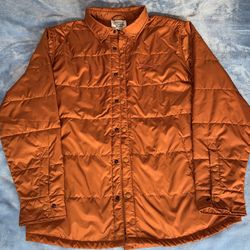 Marmot Puffer Down Fill Jacket Mens L Large Burnt Orange Outdoors Lite/button Up