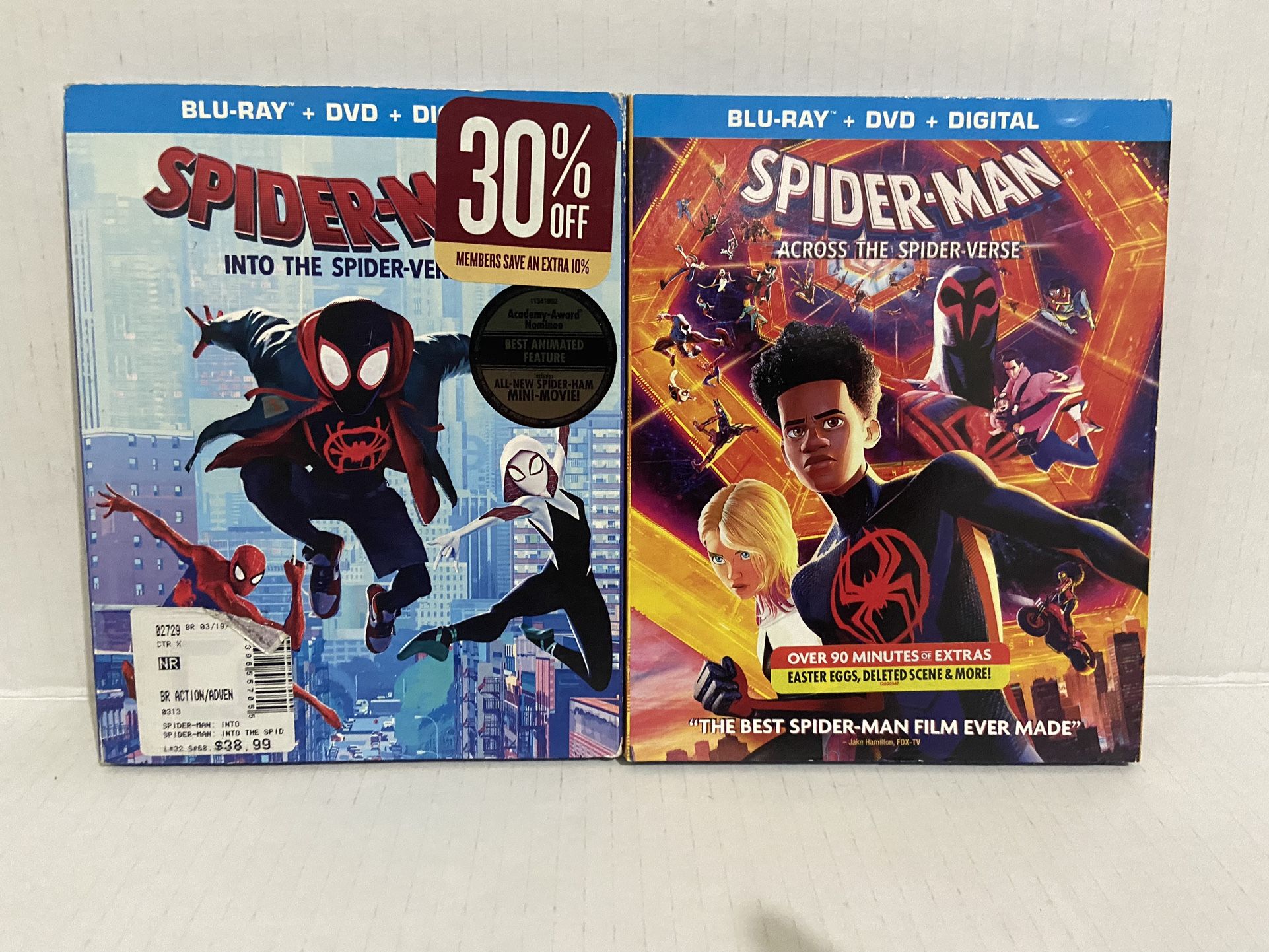 Blu Ray Movies Into The Spider verse/ Across The Spider Verse