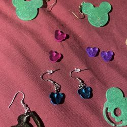 Mickey Earrings Dangly And Studs Also Other Shapes