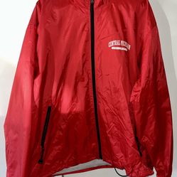 Central Michigan University Men’s Size Large Red Windbreaker - PERFECT COND.