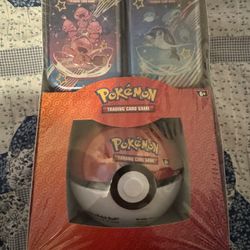 Retail Exclusive Pokemon Paldean Fates Mini Tins + Poke Ball Tin 