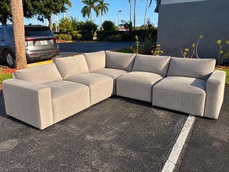 Beautiful grey gray plush pillow corduroy recliner sofa couch sectional modular living room furniture modern contemporary