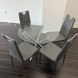Glass Dining Table & Chairs