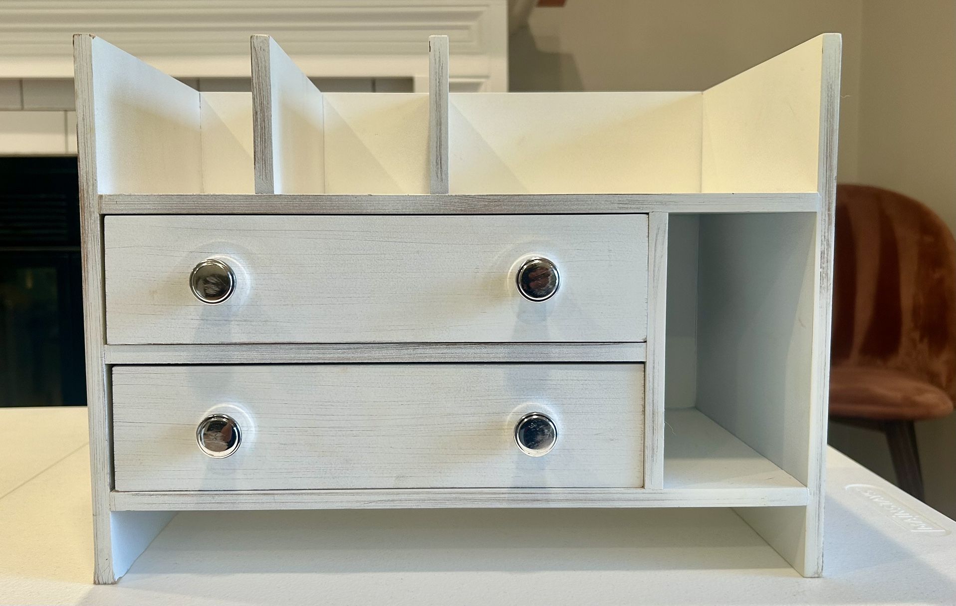 Excellent Condition -Wood Desk Organizer / Vanity Organizer 