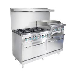 Hesto HSD-B60-G24S Gas Range with Griddle, Salamander & Oven - New