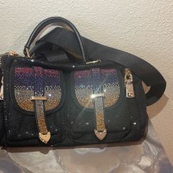 Sequin/Rhinestone black purse 