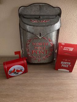 North Pole Post Christmas Mailbox Decor Set