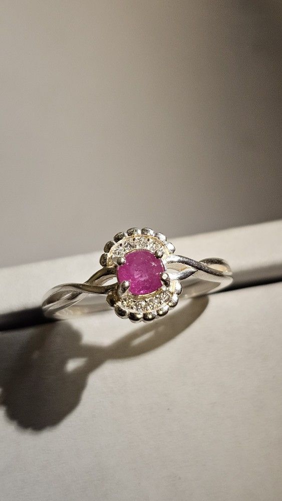💎 Natural Burmese Ruby Ring – Size 8 – 925 Sterling Silver 💎