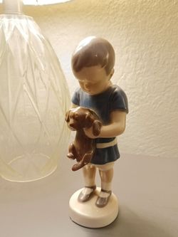 Bing & Grondahl boy holding puppy figurine
