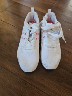 Size 6.5 White and Pink Sneakers