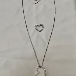 Sterling Silver with two Hearts 