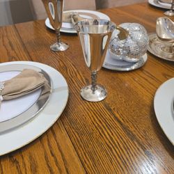 Goblet Set Of 8 Silver Plated Made In SPAIN 7" INCHES