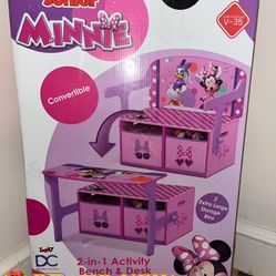 🎀 Minnie Mouse Convertible Activity Bench – New in Box!