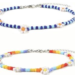 New Handmade Beaded Anklets for Women Girls Boho Cute Colorful Beads VSCO Friendship Anklet Elastic Adjustable Beach Surfer Foot Chain Jewelry