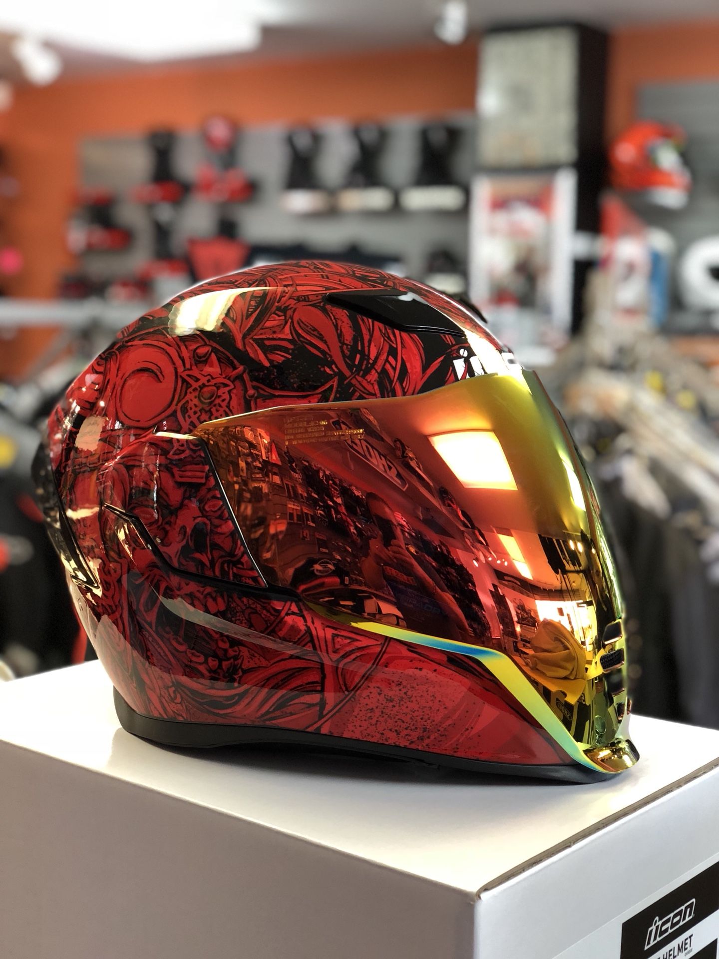 Icon airflite red best sale visor