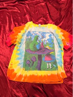 Vintage hand dyed Alice in wonderland shirt