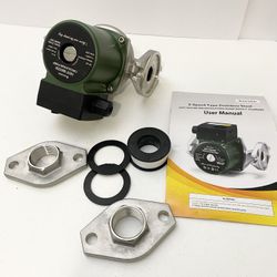 110V Hot Water Recirculating Pump, Stainless Steel Circulator Pump with 1" Flanges, 3 Speed Control for Water Heaters, Boiler and Hydronic Radiant Hea