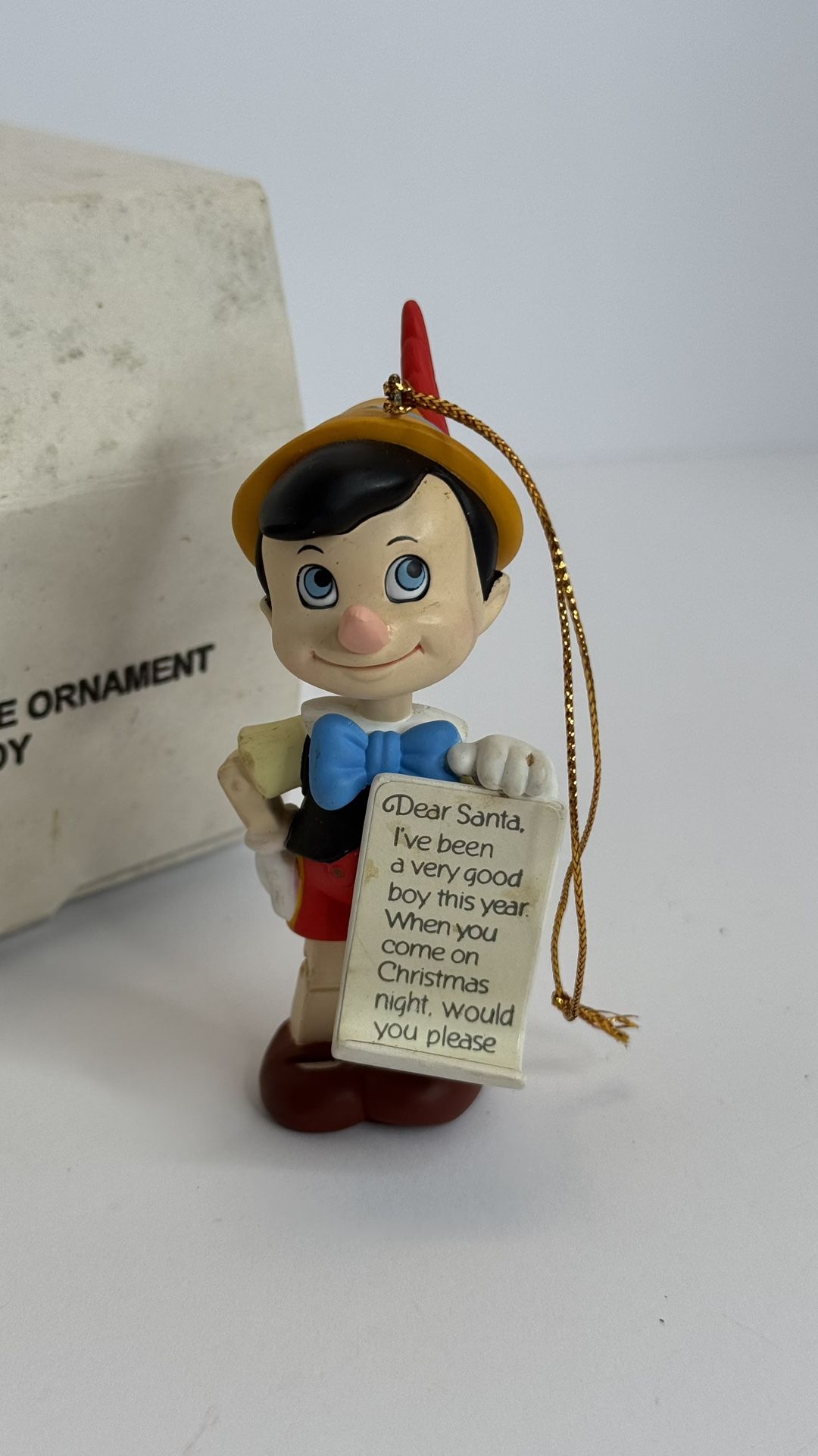 Disney Pinocchio Christmas Ornament with Box – Vintage Collectible