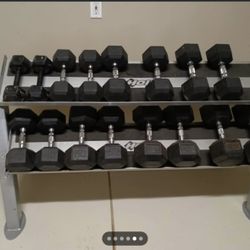 Rubber Hex Dumbbells
