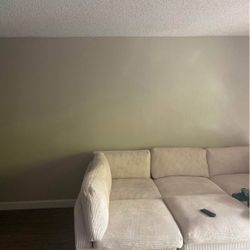 Cream Corduroy Modular Sectional 6 Pieces