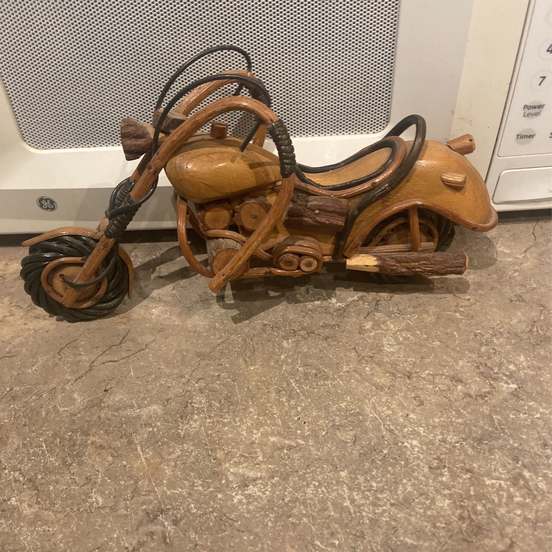 Vintage Handmade Wooden Harley Davidson