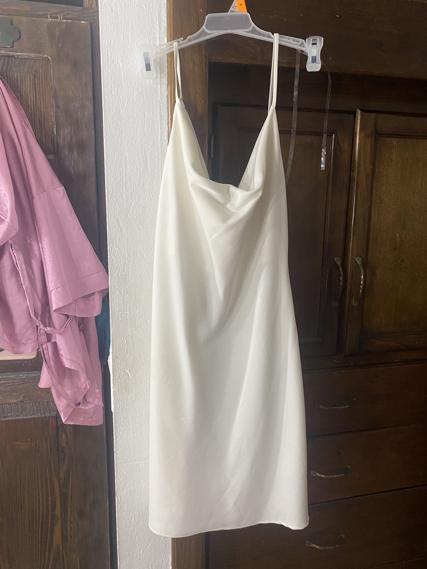 White Satin Dress 