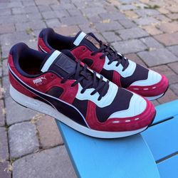 MENS PUMA RS-100 ATHLETIC SNEAKERS NUBUCK PEACOAT RED US SIZE 11.5 - BARELY USED