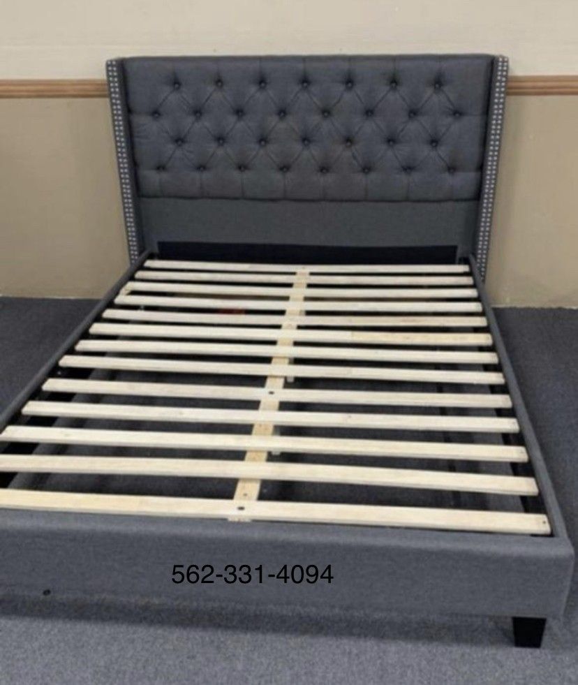 💥New Queen Tufted Blue/Gray Bed with Mattress Included 💥