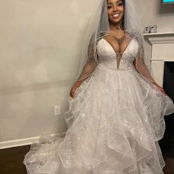 Custom Made Tripple Teir Wedding Dress